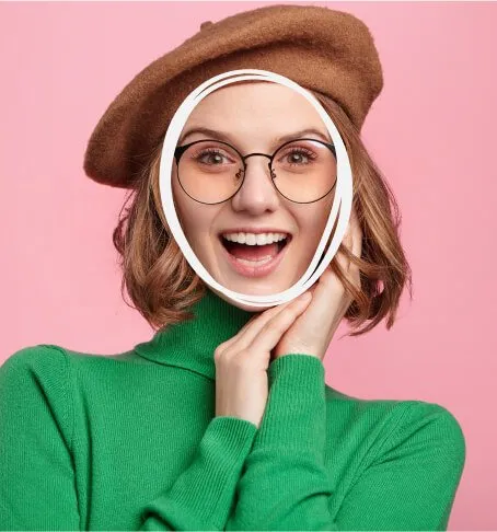 Oval face shape example